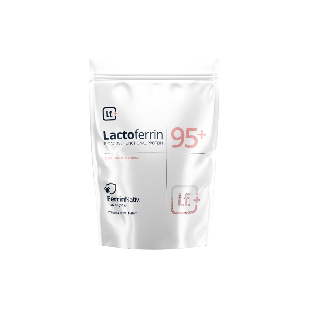 Lactoferrin Co. 95%+ pure lactoferrin powder package