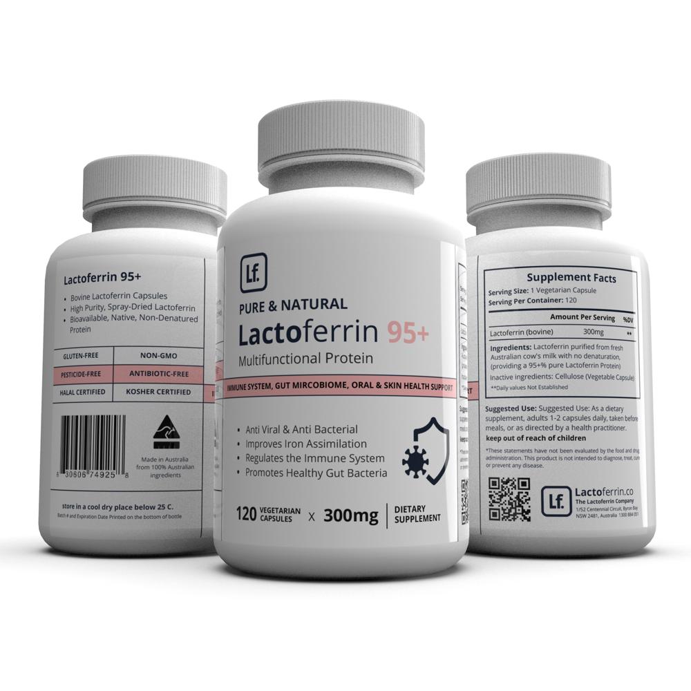 Lactoferrin Capsules packaging from all sides